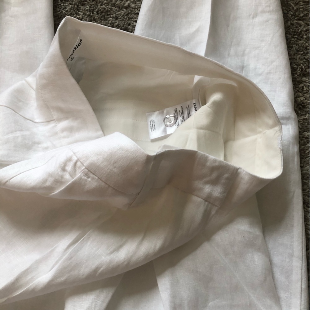 Reformation Alex Linen Pant - White - Picture 5 of 7